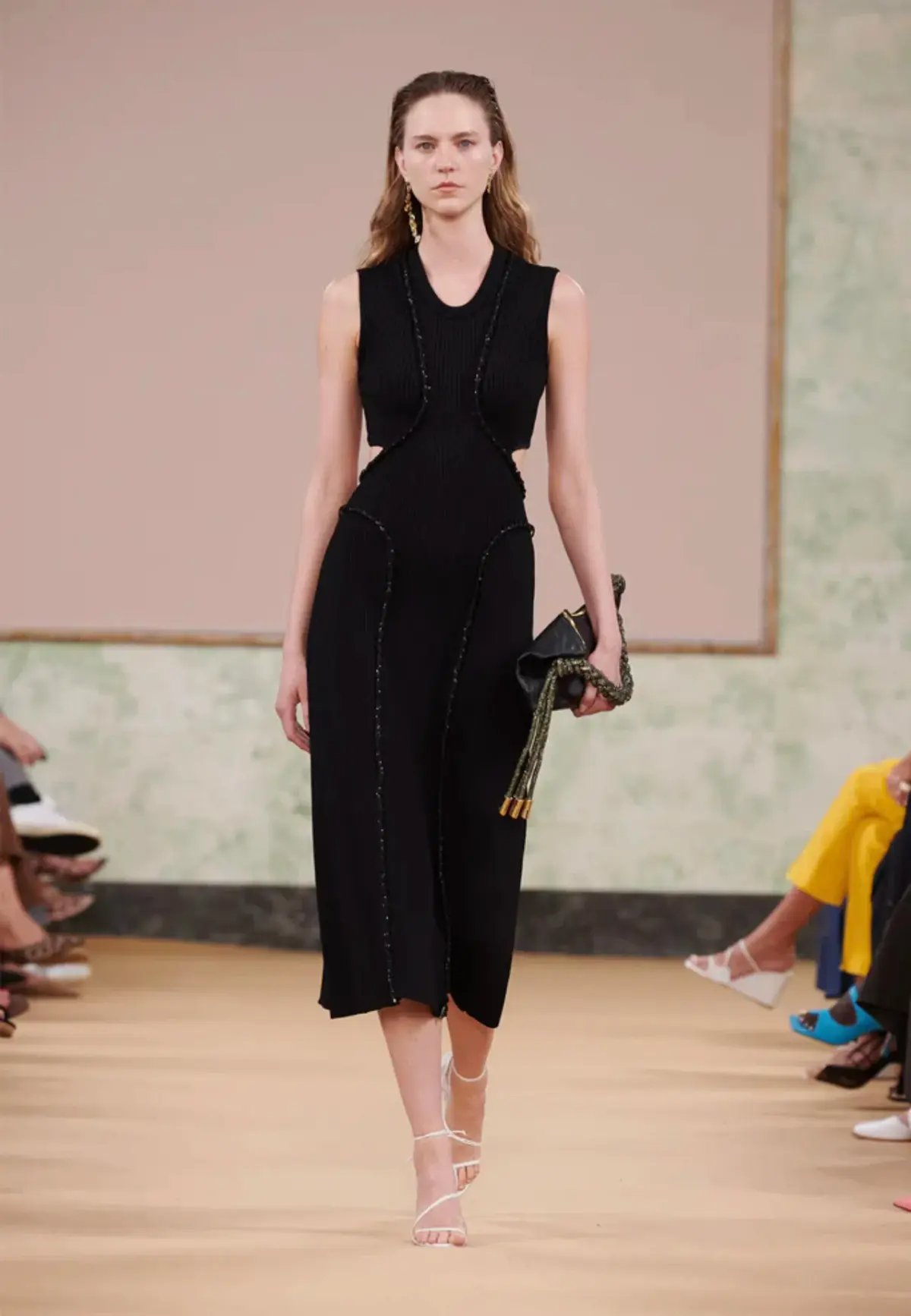 Aje Arp Cut Out Knit Midi Dress Black Size AU 12 photo 2