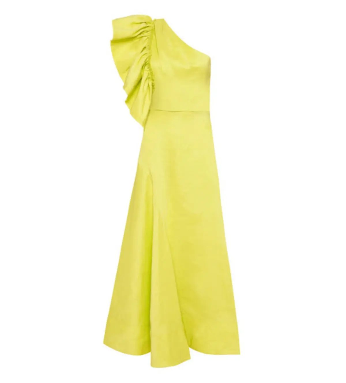 Aje Bonjour Asymmetric Midi Dress Lime Green Size 16 photo 6