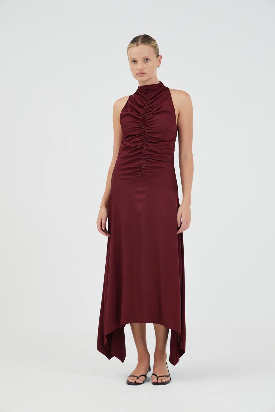 Third Form Allure Gathered Tank Dress - Cabernet photo 4