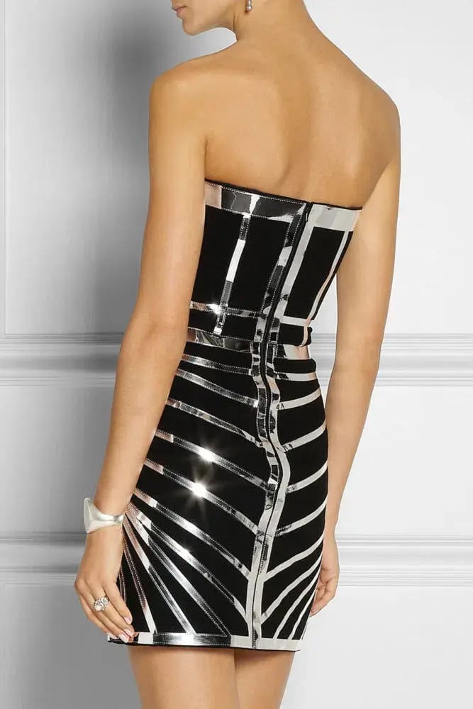 Sass & Bide Serpentine Seduction Dress Black Silver Size 8 photo 4