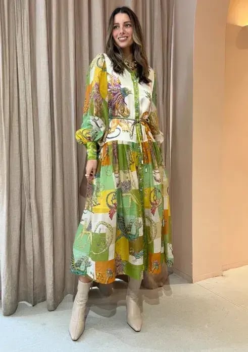 Alemais Jerome Silk Shirtdress Multi Size AU 10 photo 5