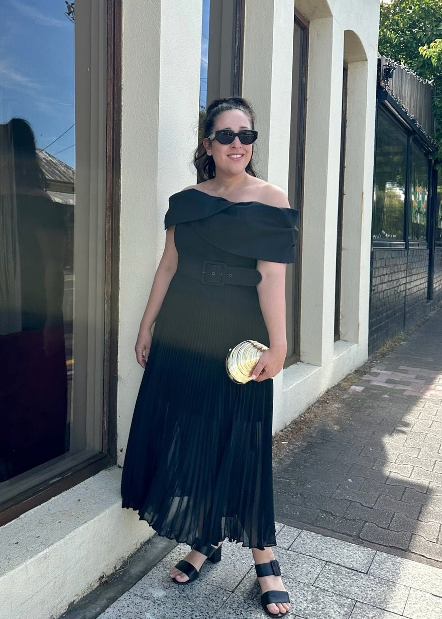 Rebecca Vallance Emilie Off The Shoulder Midi, Black photo 3