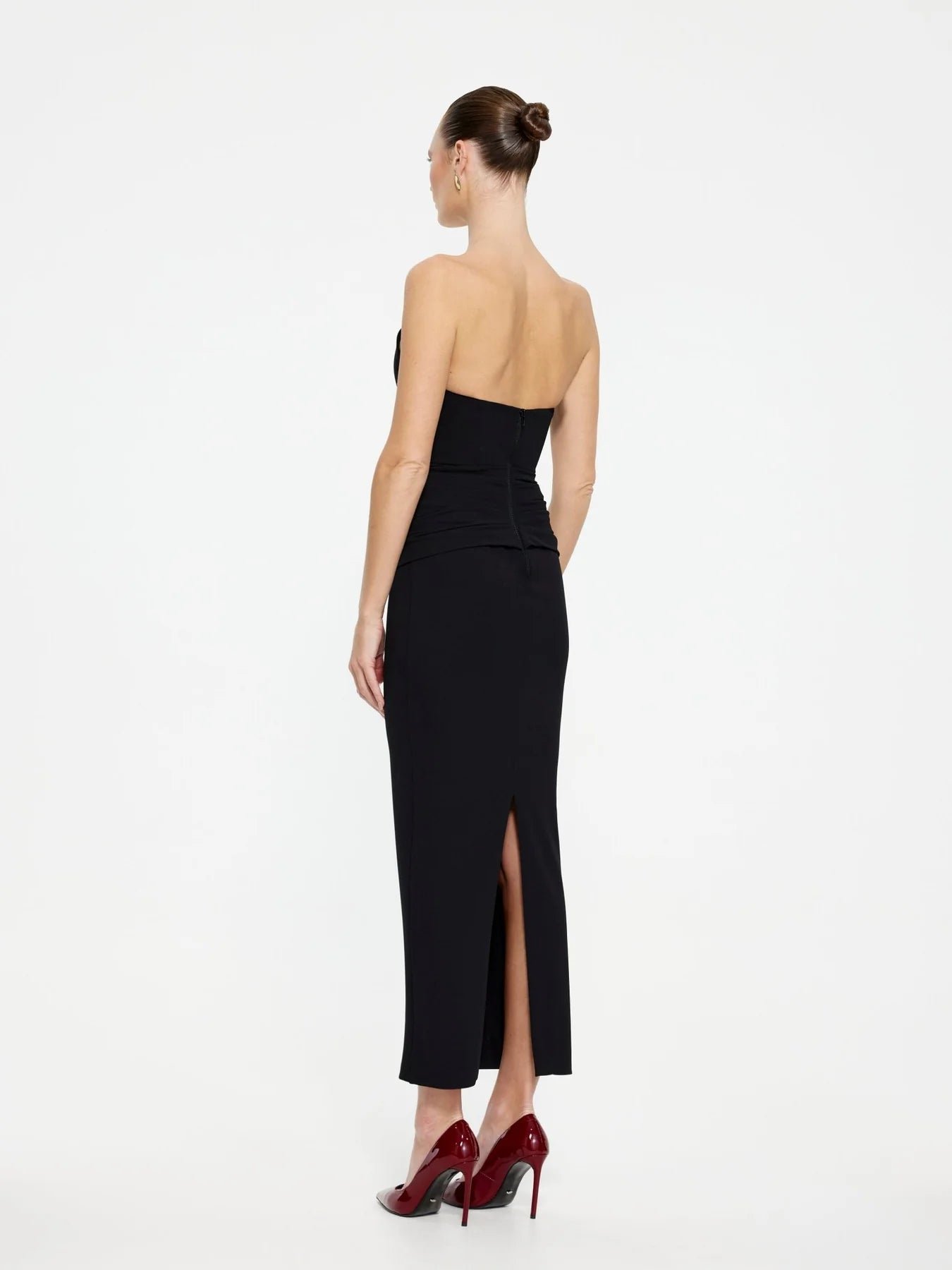 EFFIE KATS ASTOR STRAPLESS MIDI DRESS - BLACK photo 3