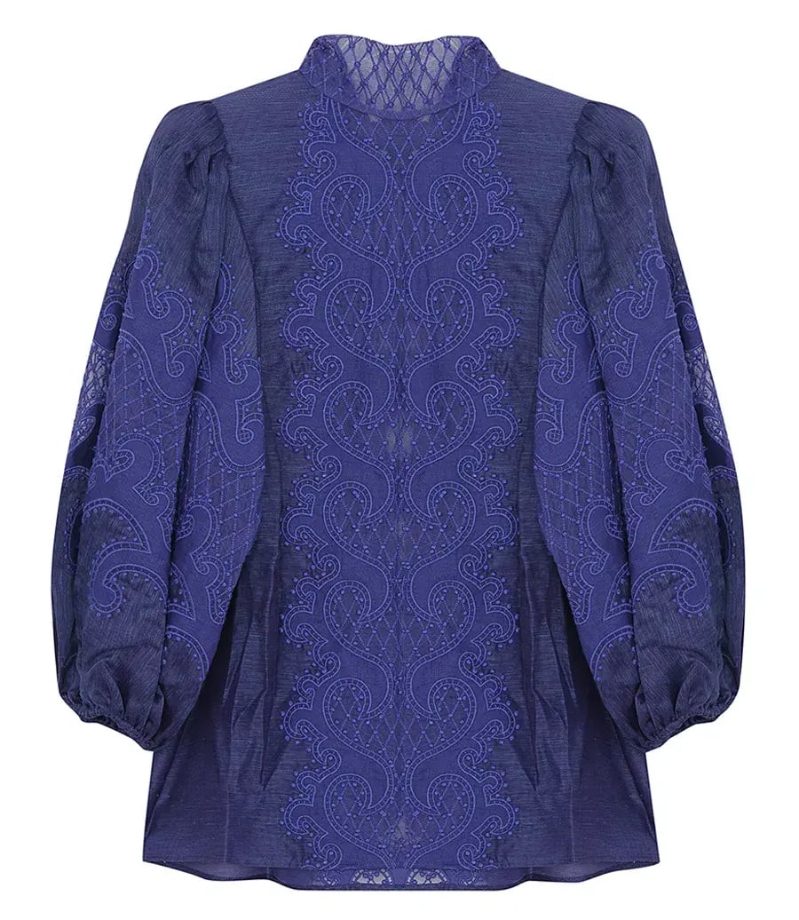 Zimmermann Brightside Knot Blouse Blue Size 0/ AU 8 photo 4