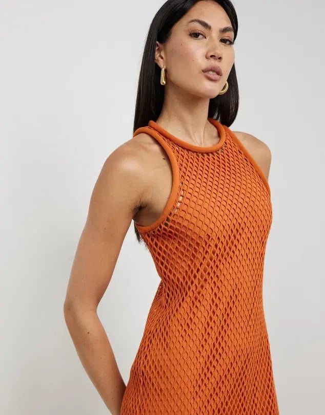 Camilla and Marc Rosalind Textured Midi Dress Orange Size 8 photo 2