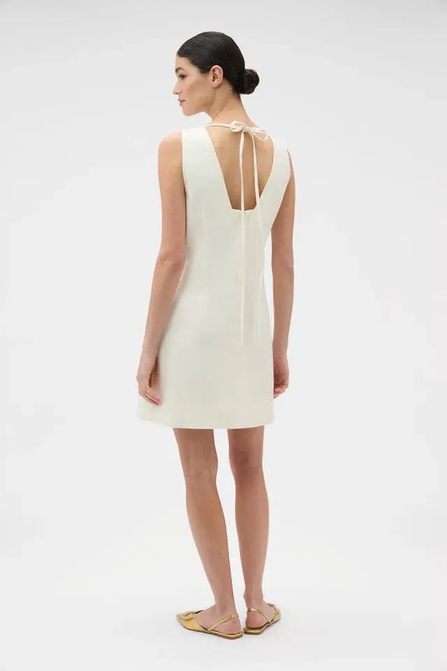 Oroton Bow Detail Shift Dress Soft Cream Size 10 photo 2