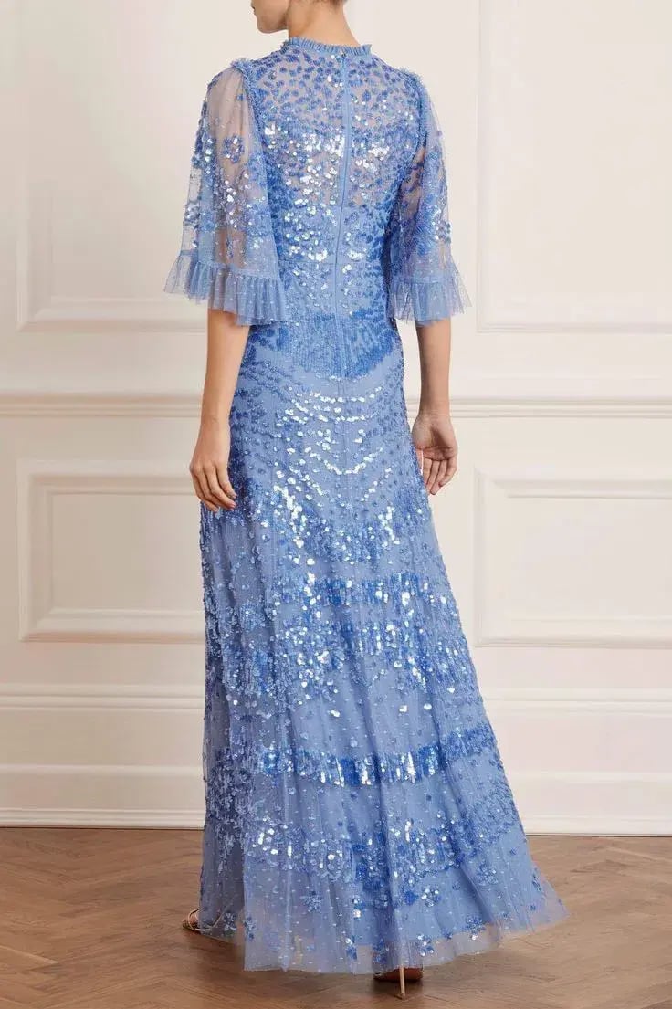 Needle and Thread Anais Sequin Ballerina Dress Blue Size AU 10 photo 3