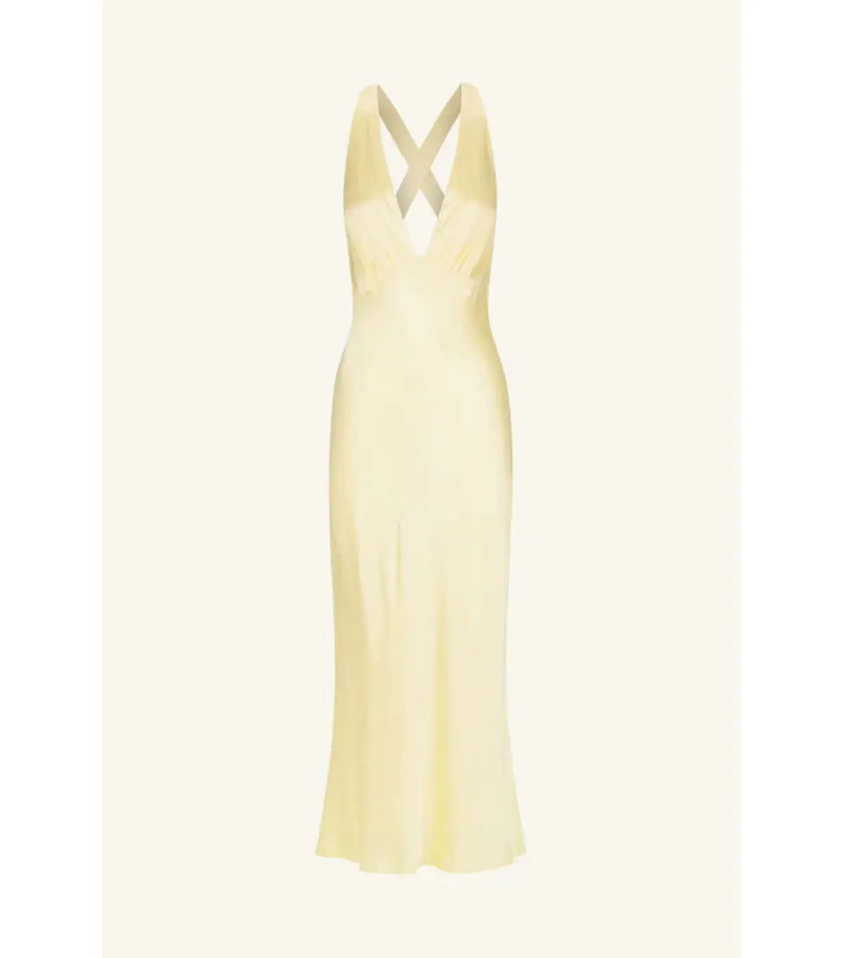Shona Joy La Lune Plunge Cross Back Midi Dress in Lemon Size AU 10 photo 4