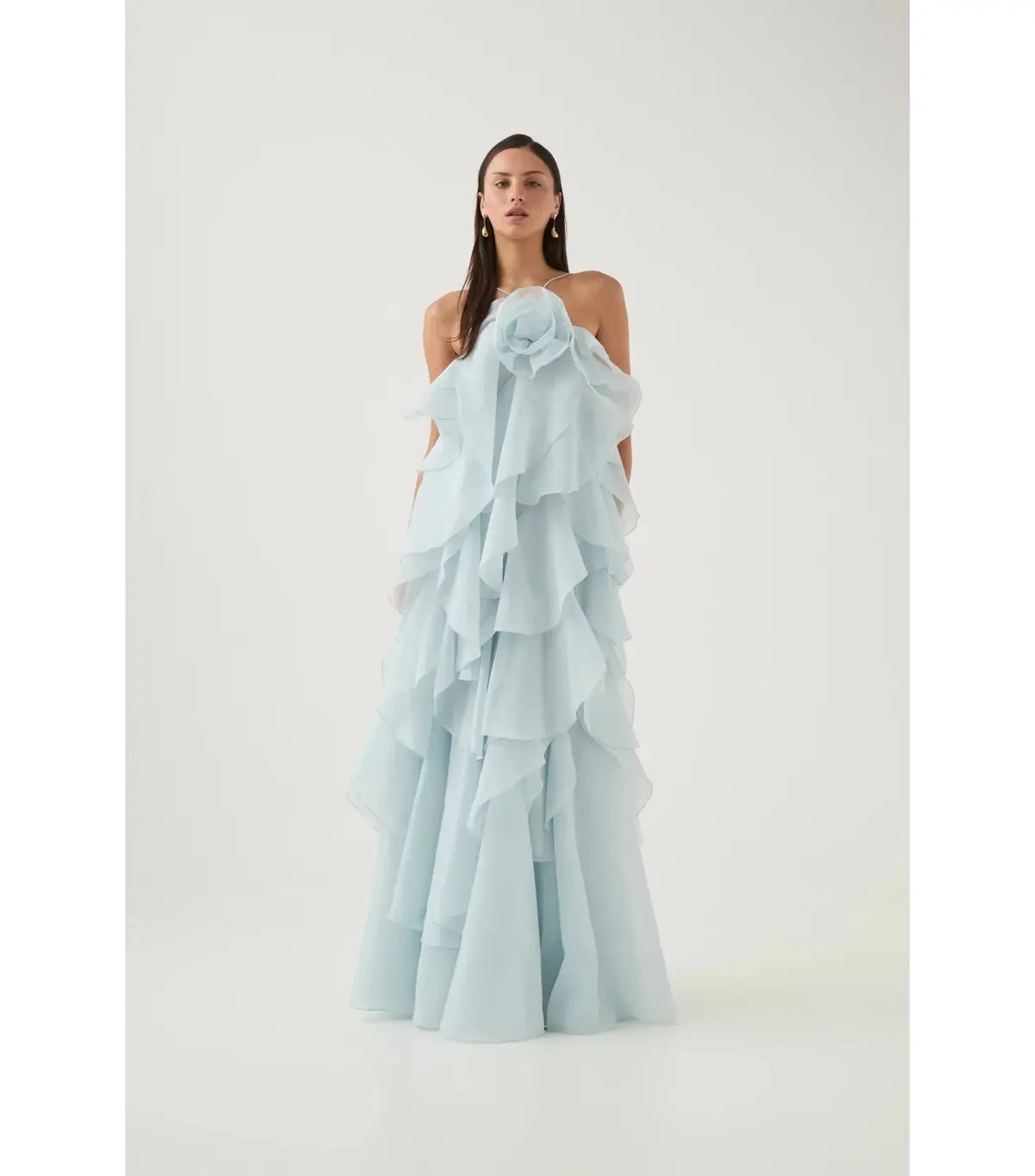 Aje Pandorea Layered Maxi Dress in Silver Blue Size AU 8 photo 2