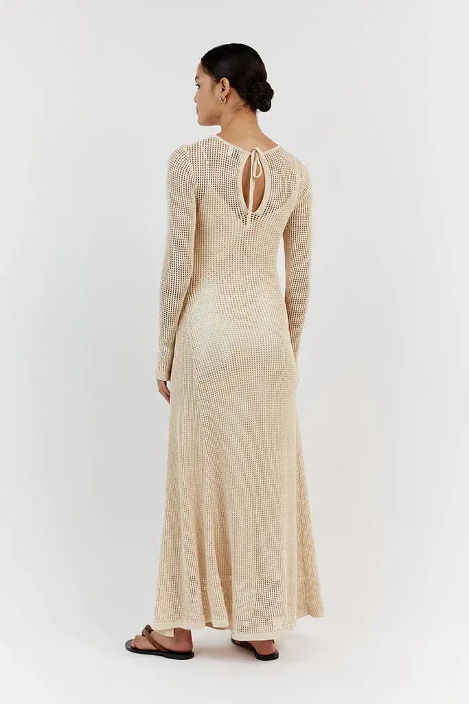 DISSH Ophelia Long Sleeve Crochet Maxi Dress Natural Size 10 / M photo 3