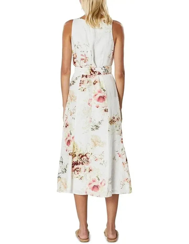 Winona Delphiniums Button Midi Dress Floral Size 6 photo 3