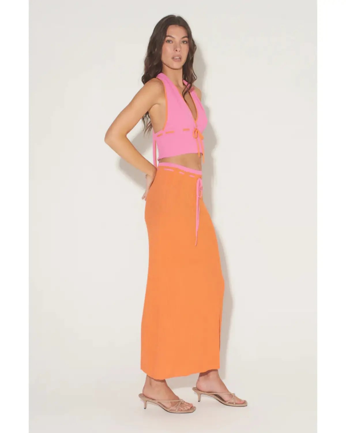 Hansen & Gretel Frankie Top Size XXS / AU 4 and Lacey Skirt Size XS / AU 6 Set Grapefruit photo 2