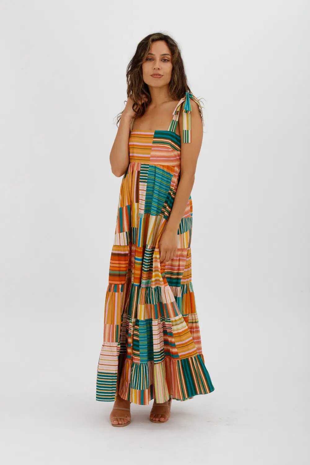 Alemais  Sloane Tiered Midi Dress Multi Size 10 photo 6