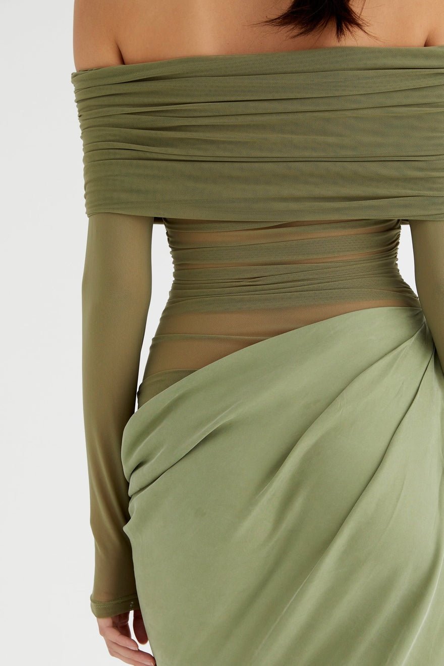 Benni Yasmin Off Shoulder Dress - Pistachio photo 2