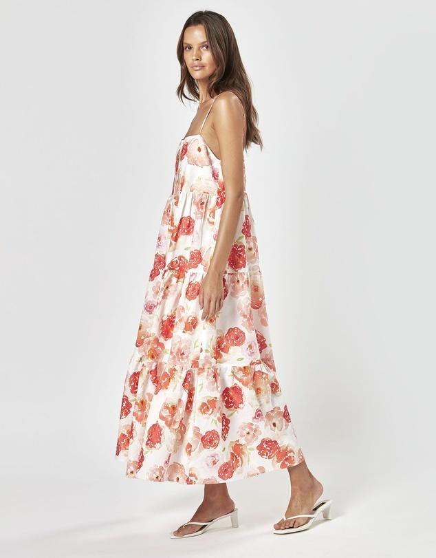Charlie Holiday Isabella Maxi Dress Roses Print Size 8 photo 2