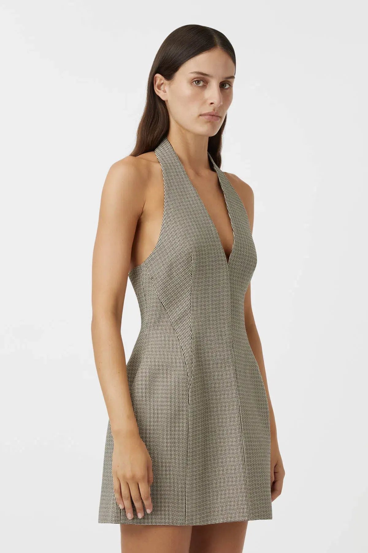 Camilla and Marc Banks Mini Dress Black Houndstooth Size 8 photo 2