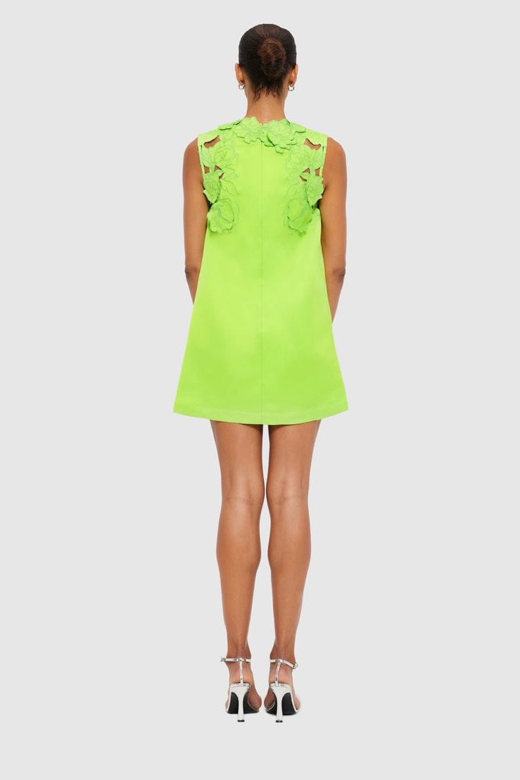 Leo Lin Blair Appliqué Mini Dress - Lime photo 2