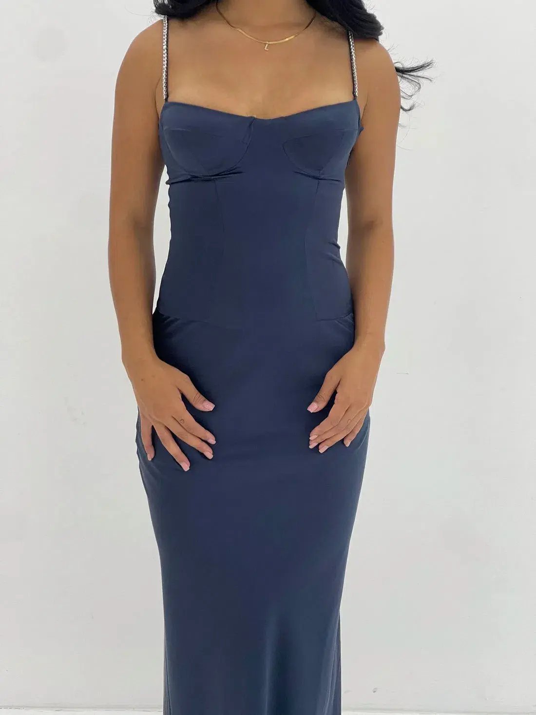 Natalie Rolt Cecilia Gown Maxi Navy Size AU 8 photo 2