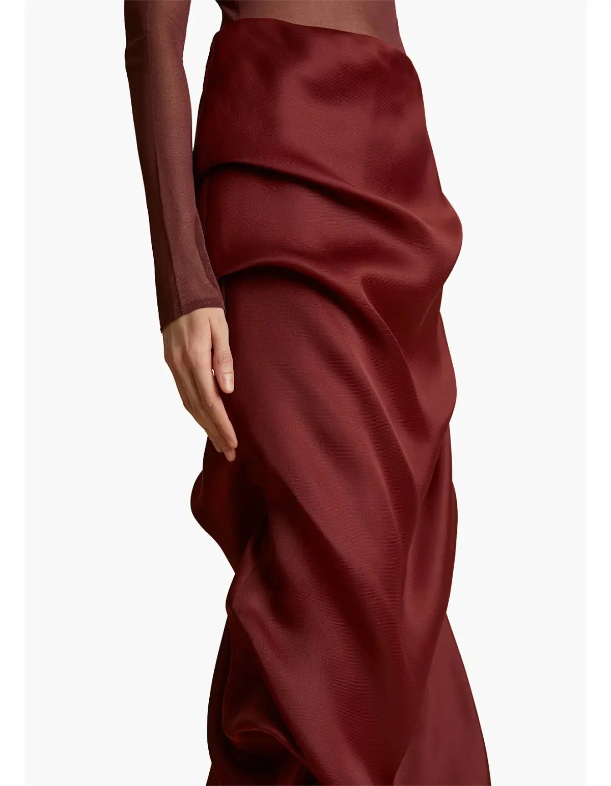 Khaite Olula Maxi Skirt in Oxblood Size 6/XS photo 4