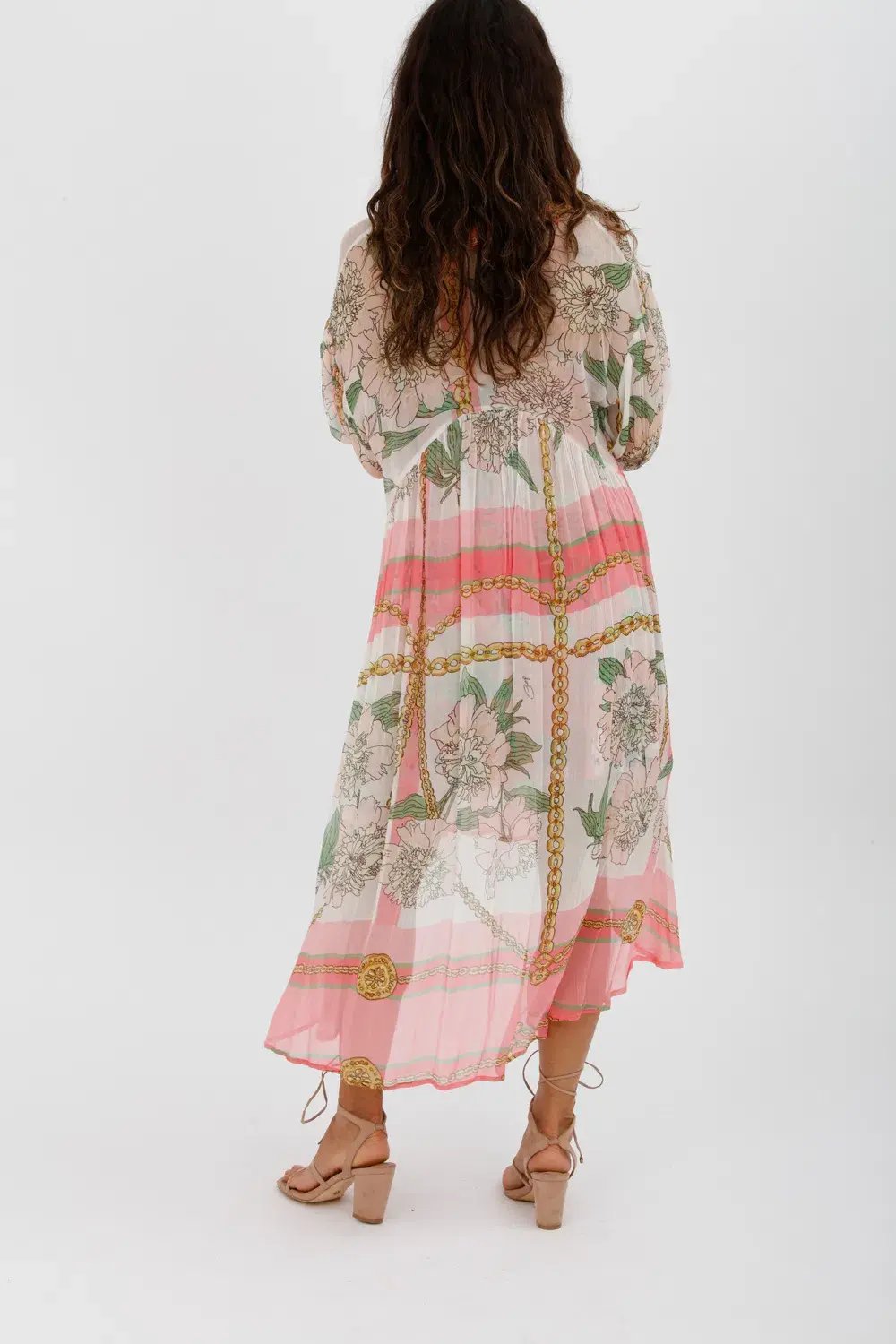 Trelise Cooper Turning Point Dress Pink Floral Print Midi Dress Size M/Au 12 photo 7