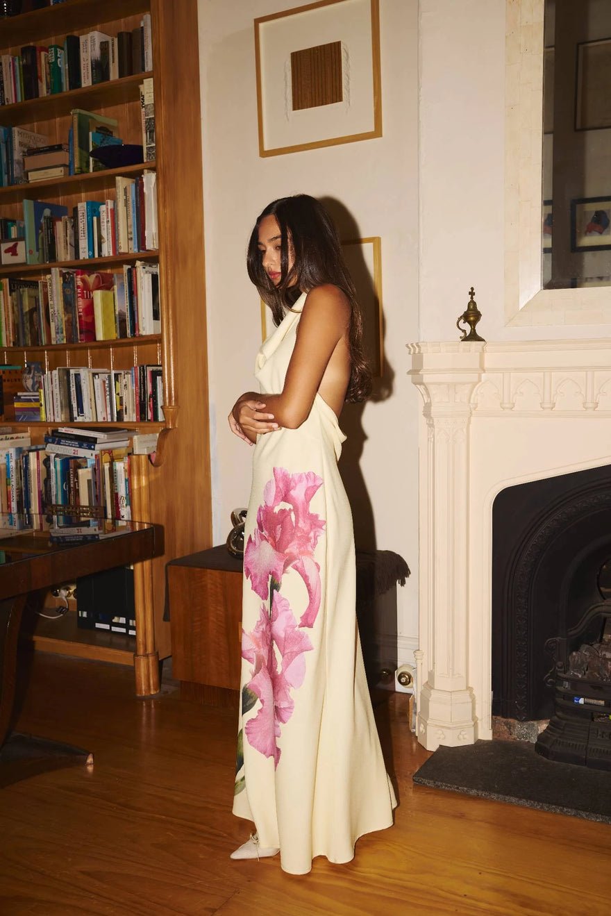 WITH HARPER LU Cowl Slip Dress - Iris Floral photo 3
