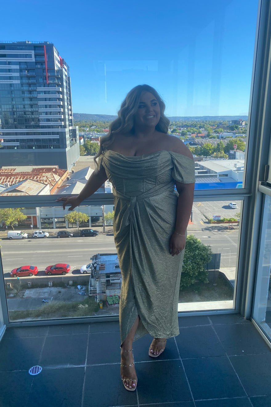 Adri E Midi Dress, Gold photo 4