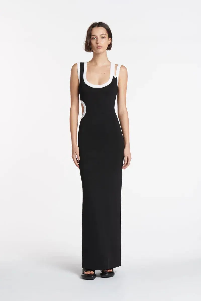 Sir The Label Evalina Cut Out Mid Dress Black Size 1 / AU 8 photo 2
