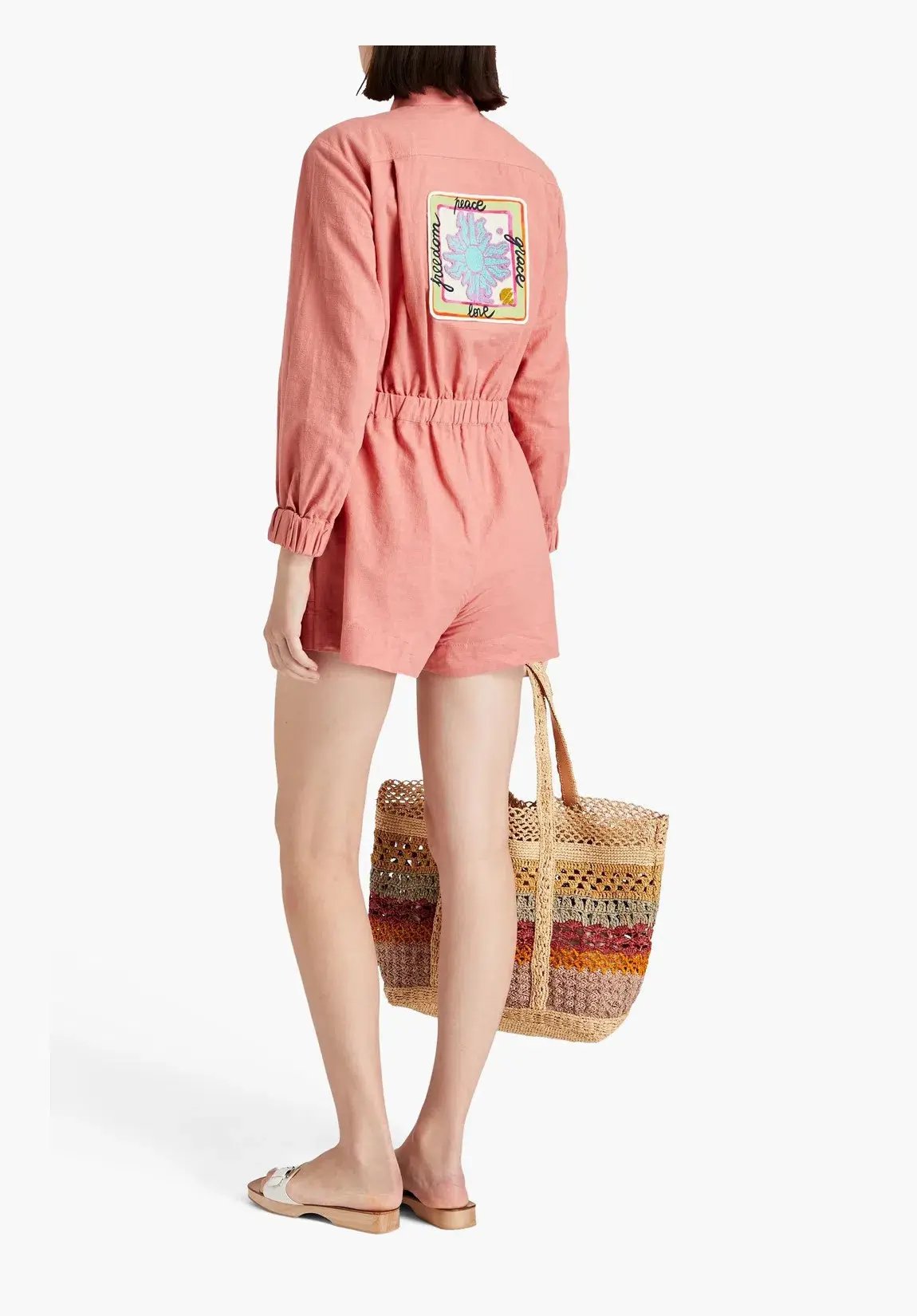 Zimmerman Appliquéd Cotton Playsuit Pink Size 4/ AU 16 photo 2