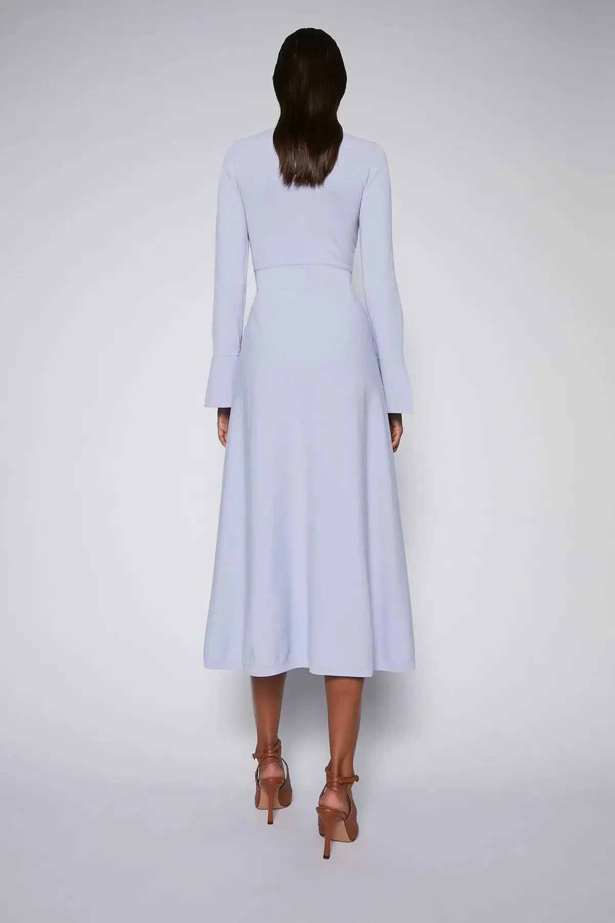 Scanlan Theodore Crepe Knit Keyhole Dress Lilac Size AU 8 photo 2