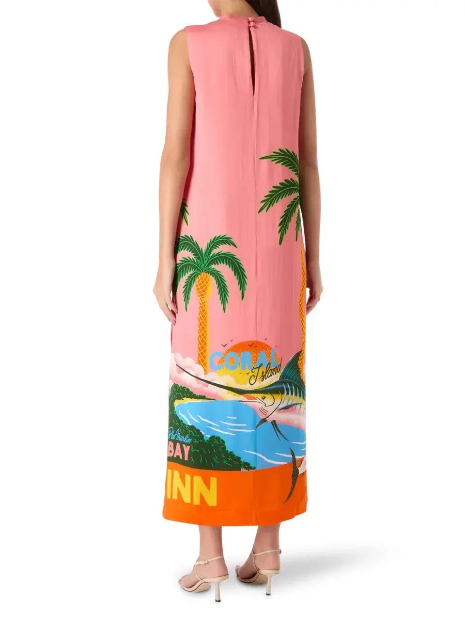 Alemais Paradiso Silk Midi Dress Pink Multi Size 10 AU photo 6