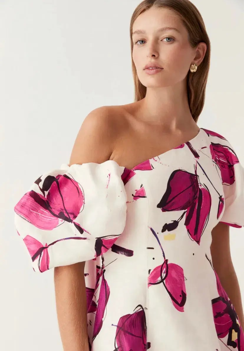 Aje Arista Tulip Sleeve Midi Dress Floral Size 6 photo 4