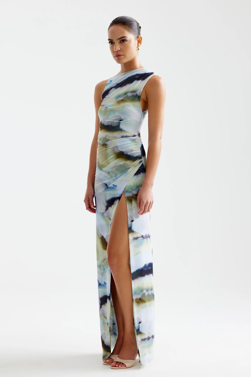 Lexi Fiora Dress - Blue Mineral Print photo 2