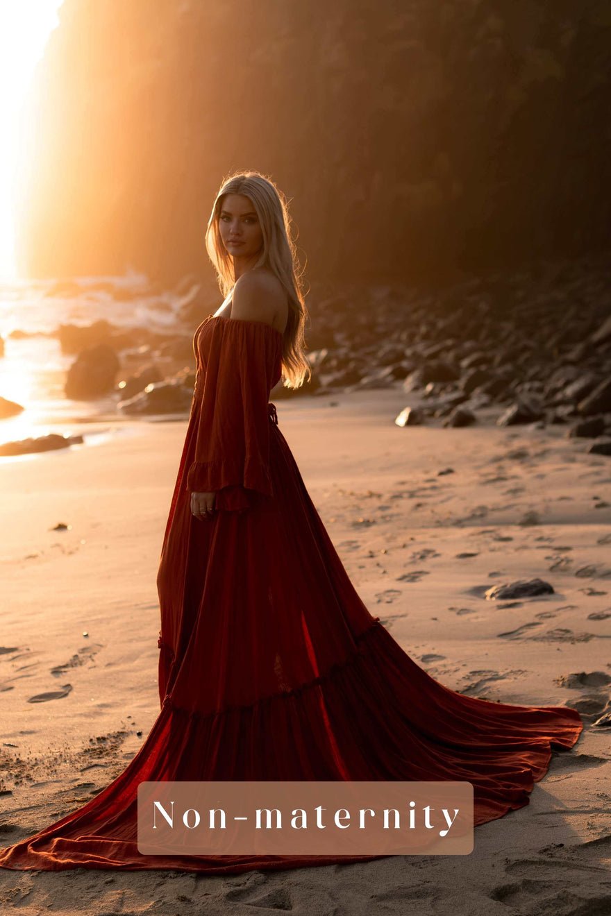 We Are Reclamation Ruffle Me Open Gown - Rust photo 3