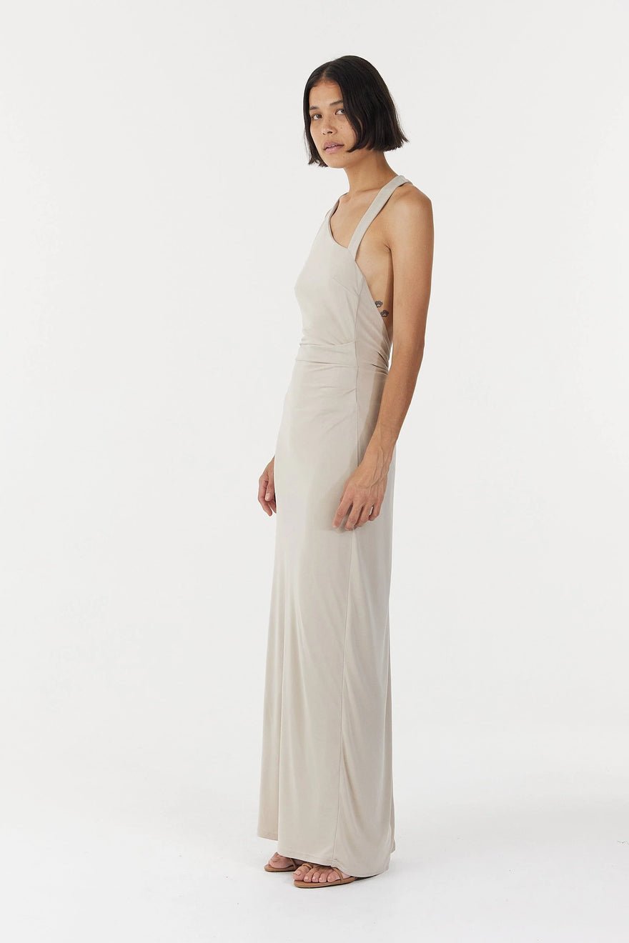Third Form Stirling Twist Asymmetric Maxi Dress - Oyster Grey photo 4