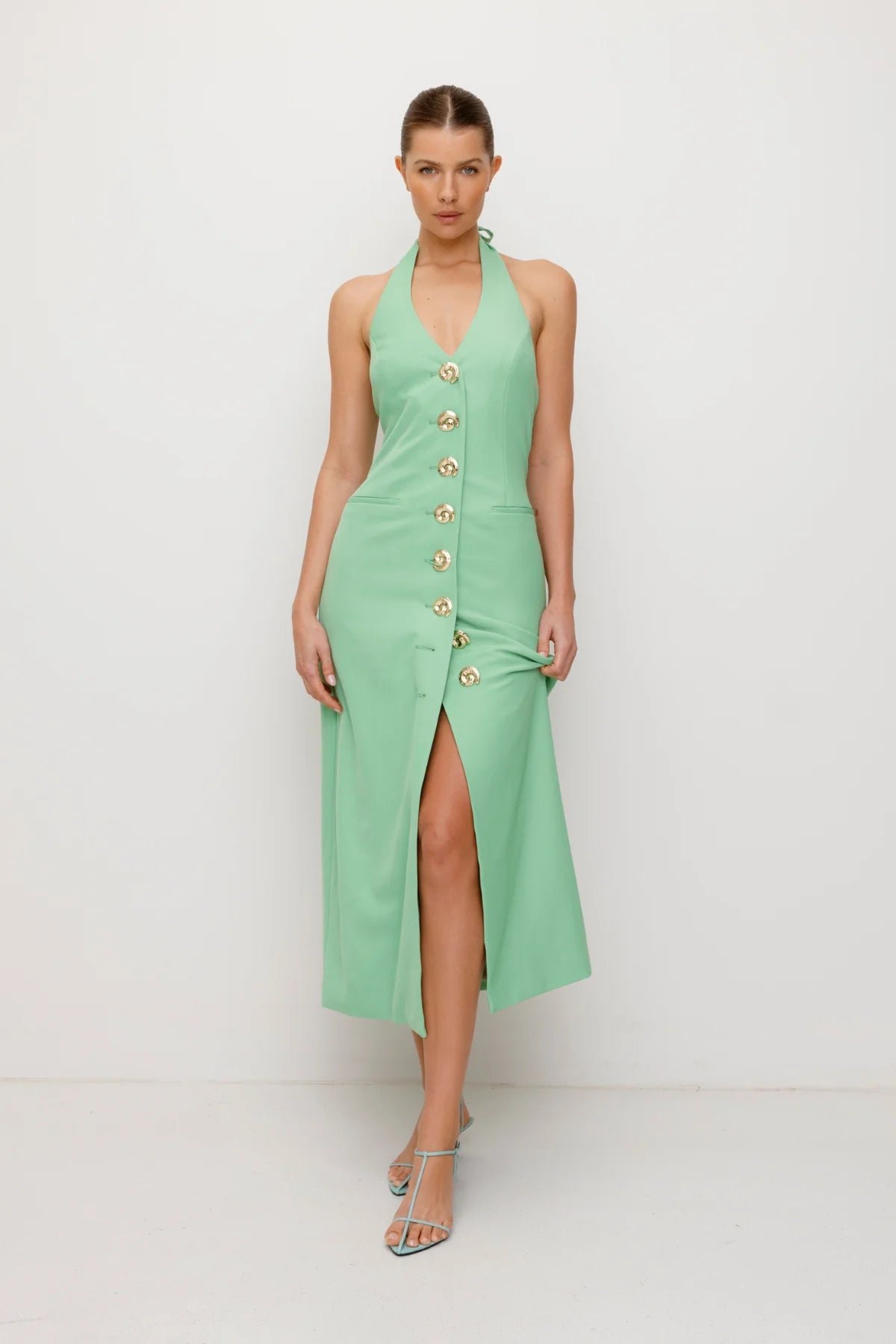 THE WOLF GANG IRIDA MAXI DRESS - SAGE photo 3