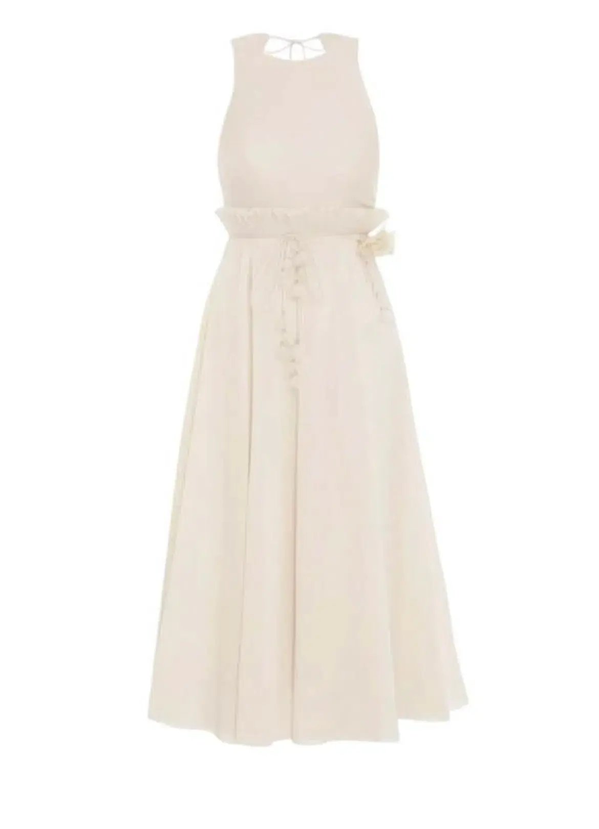 Zimmermann Pleated Picnic Midi Dress Ivory Size AU 10 photo 5