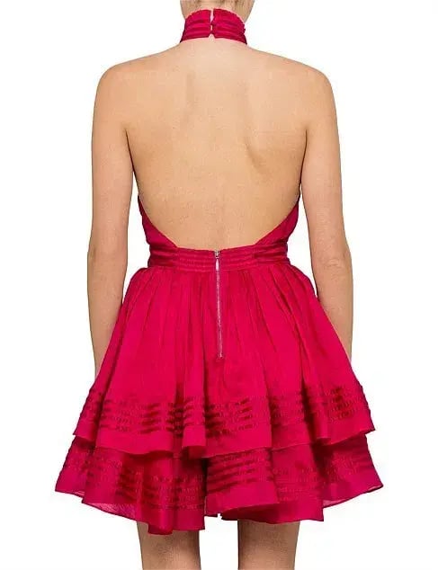 Aje Florentine Mini Dress Fuchsia Size 8 photo 3