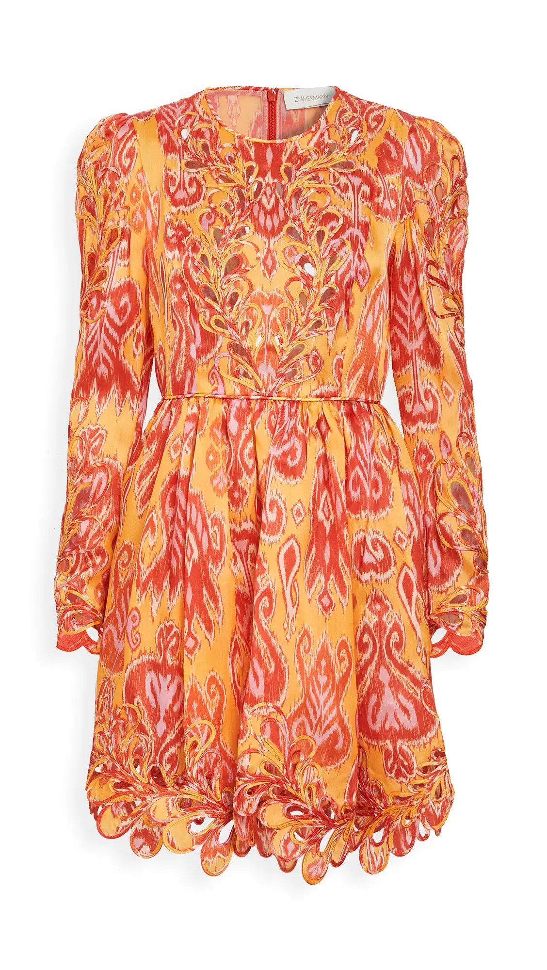 Zimmermann Brightside Rouleaux Mini Dress Gold Ikat Size 0 photo 3