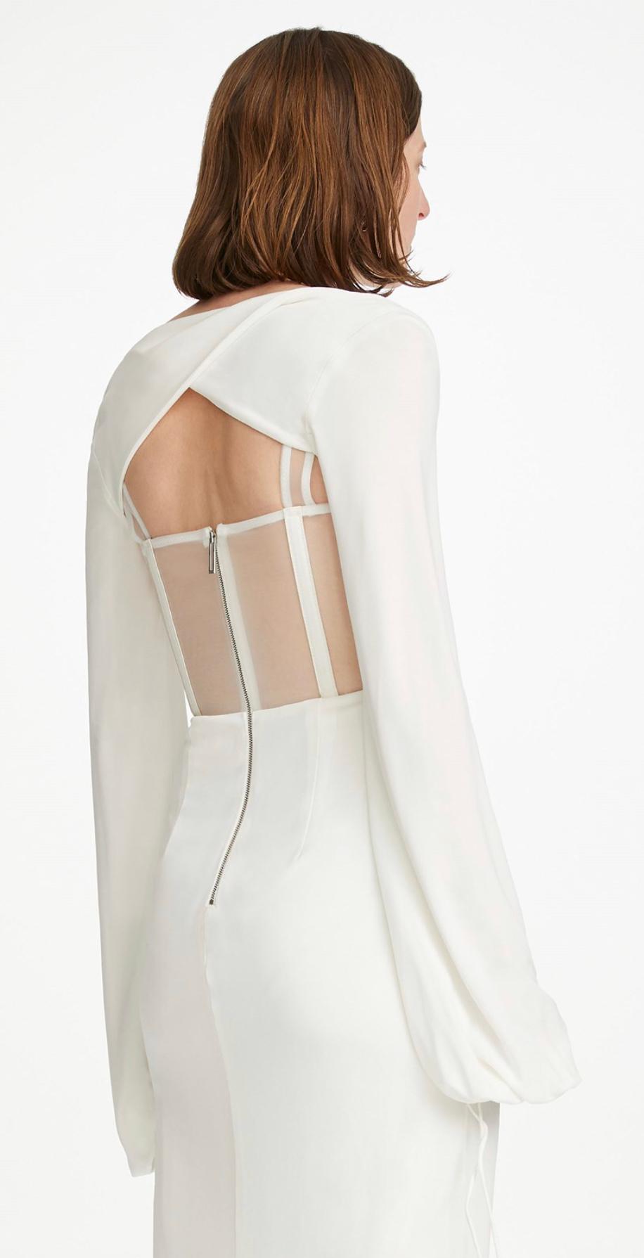 Dion Lee Viscose Jersey Twist Corset Dress White Size 6 photo 6