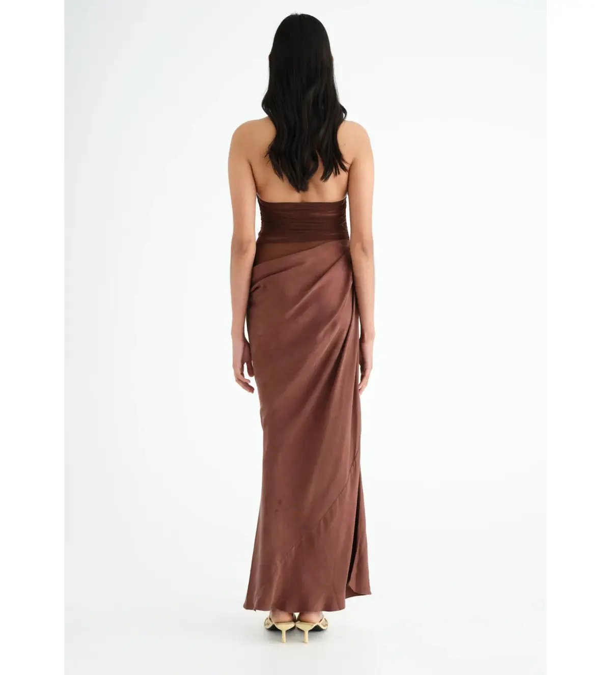 Benni Gina Halter Maxi Dress in Chocolate Size XL / AU 14 photo 3