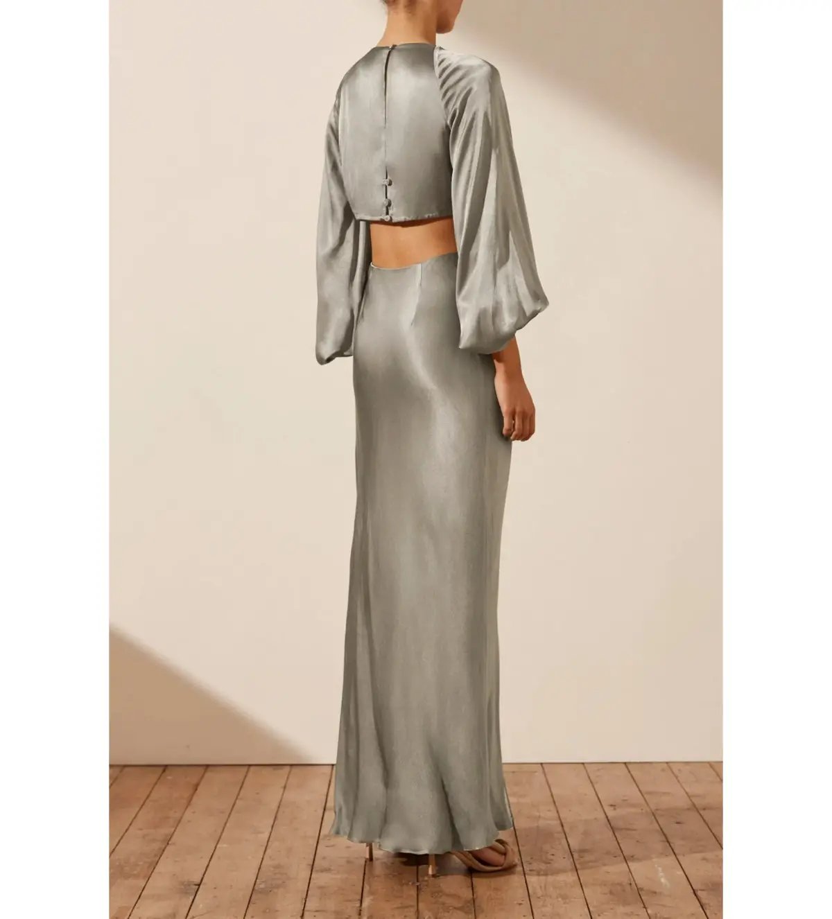 Shona Joy La Lune Twist Front Cut Out Maxi Sage Size 10 photo 3