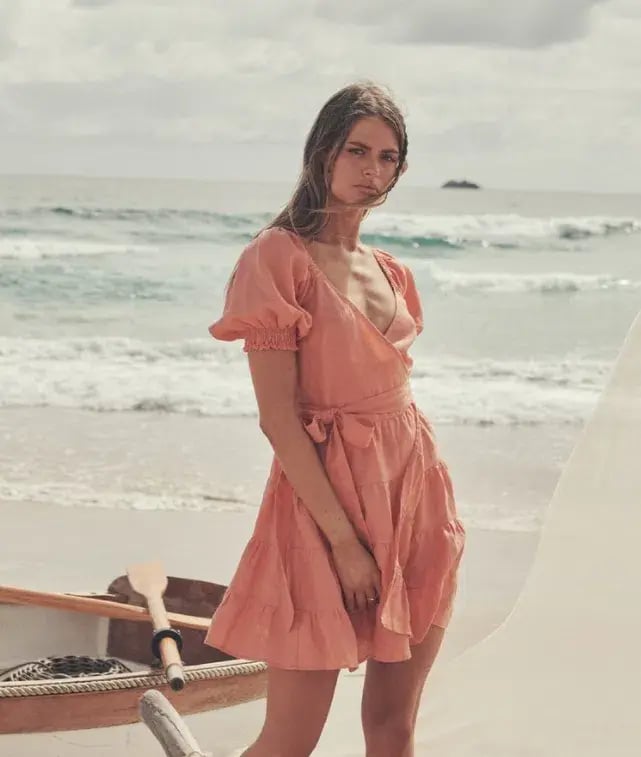 Kivari Alice Wrap Mini Dress Orange Size 12 photo 6