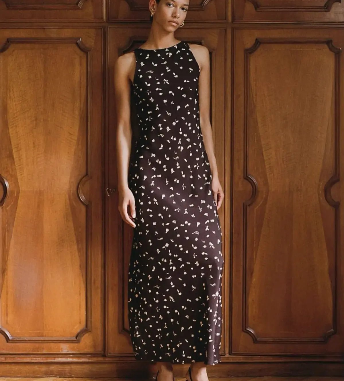Faithfull the Brand Silya Dress Clover Brown Size 8 photo 5