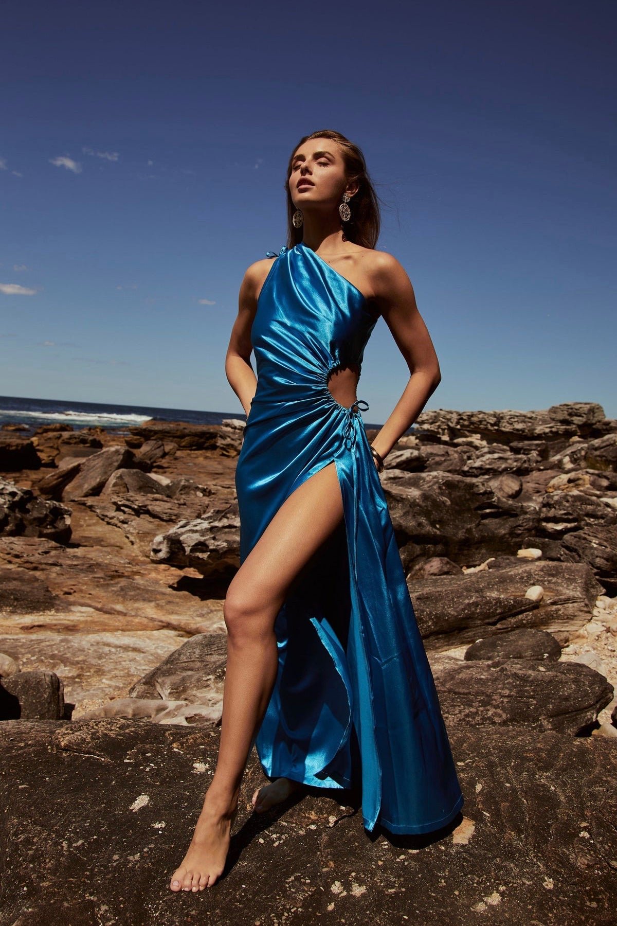 SONYA NOUR CYAN MAXI DRESS - CYAN BLUE photo 14