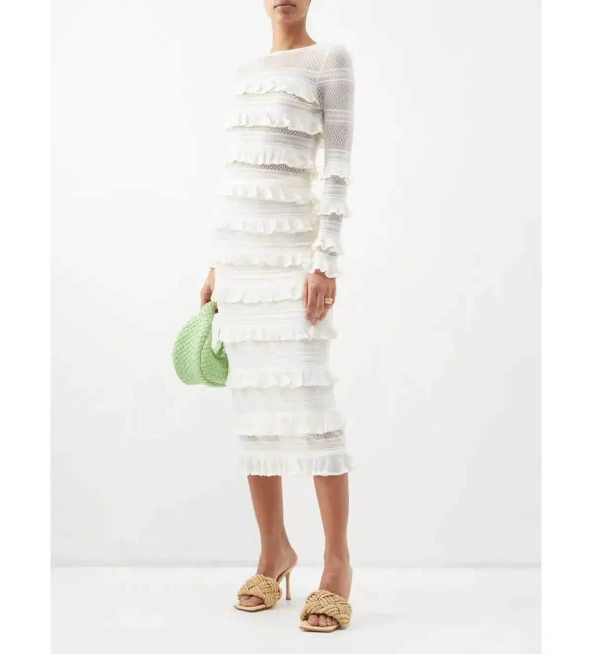 Zimmermann Wonderland Frilled Lace Top and Midi Skirt Set White Size 0 / AU 8 photo 2