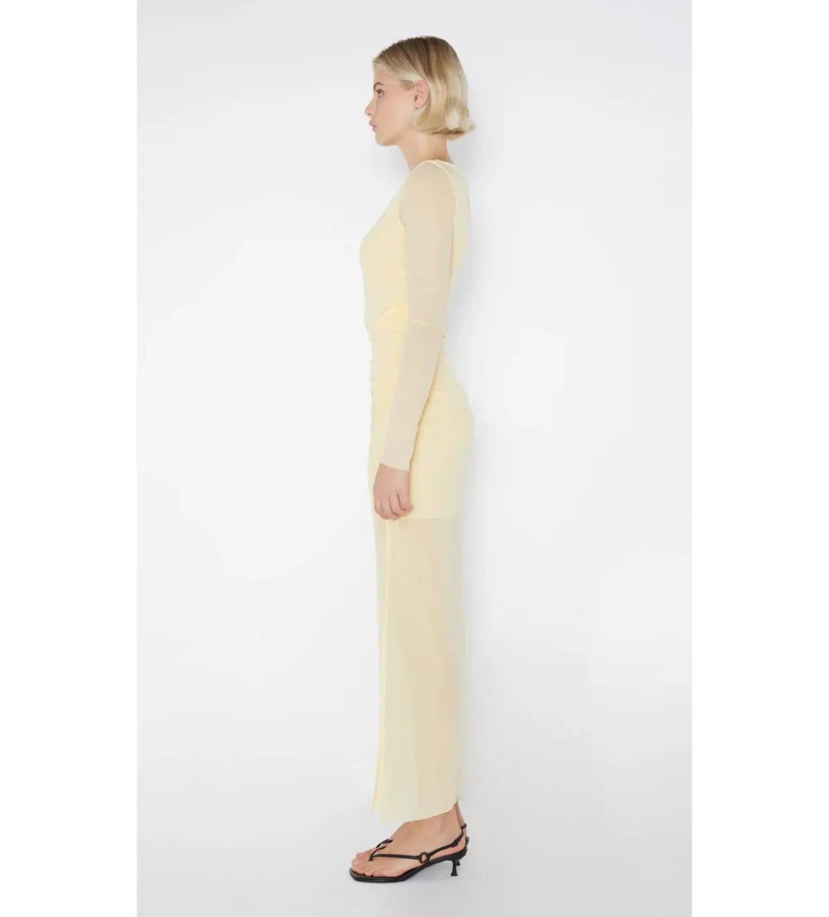 Bec & Bridge Fae Asym Long Sleeve Midi Dress in Butter Yellow Size S / AU 8 photo 4