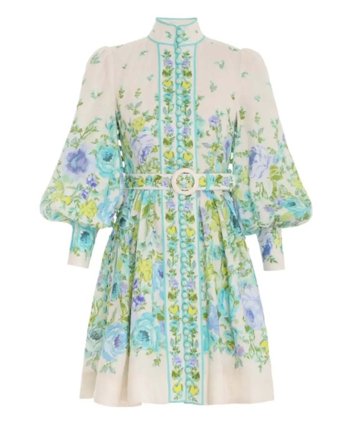 Zimmermann Raie Buttoned Mini Dress Floral Size 4/Au 14 photo 3