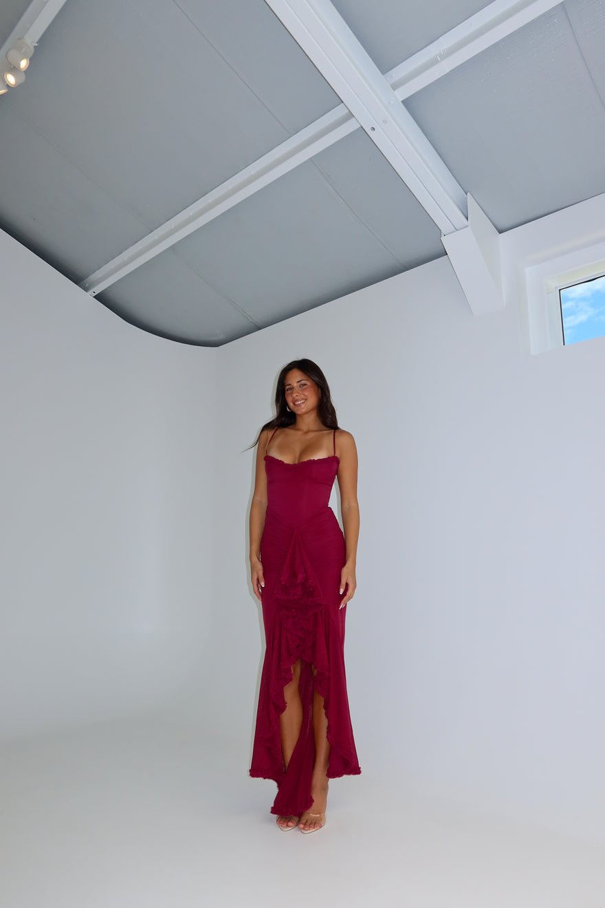 House of CB Gabbi Gown Wine photo 2