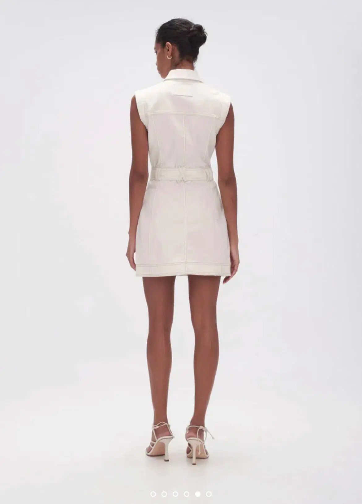 Aje Darcie Denim Mini Dress White Size 12 photo 3