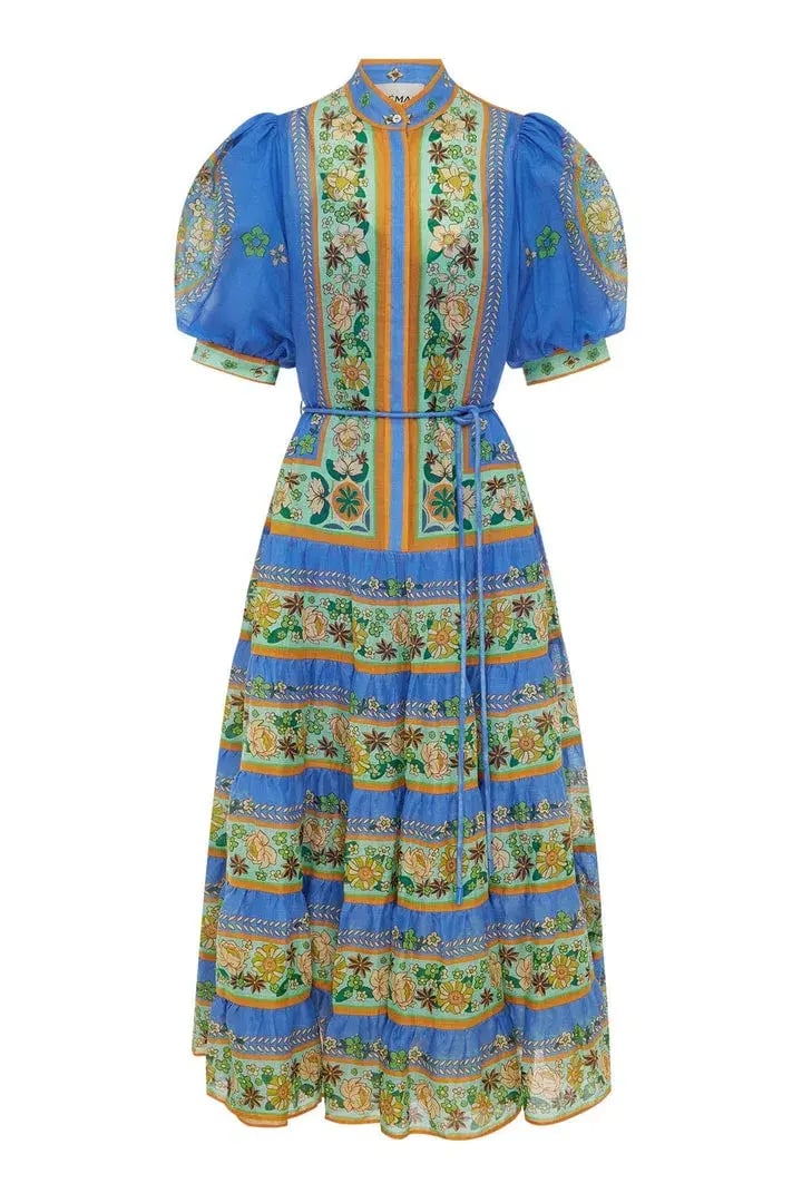 Alemais Linda Tiered Midi Dress Print Size 8 photo 3